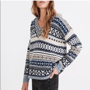 Madewell Fair Isle Dancer V-Neck Pullover Sweater! NWOT
